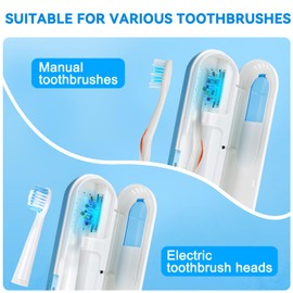 TAISHAN UV Toothbrush Case Sanitizer，Portable Rechargeable Travel Toothbrush Holder,Fits All Toothbrushes for Electric and Manual Toothbrushes,Safety Feature for Home and Travel