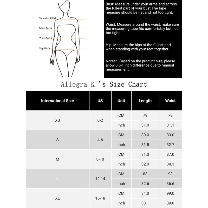 Allegra K Women's Suspender Skirt, Brace Skirt, Midi Length, High