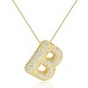 Letter Necklace Gold Initial Necklaces for Women Dainty Puffy A-Z