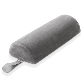 Saloniture Half Round Neck Massage Table Bolster Pillow Pad - 13 x 6 x 3 Inch - Gray Velour
