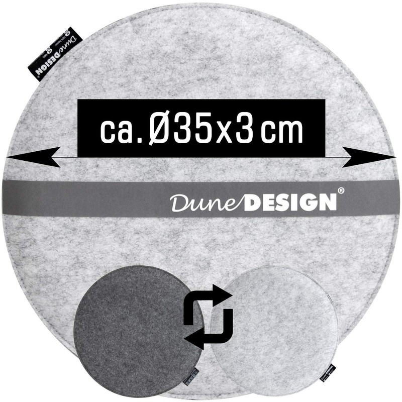 DuneDesign 30 mm Felt Seat Cushion Round Diameter 35 cm