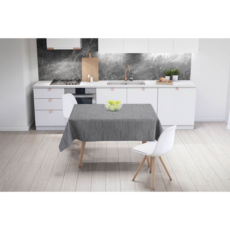 Ideal Textiles Texture Fabric Look PVC Tablecloth, Easy Clean Table