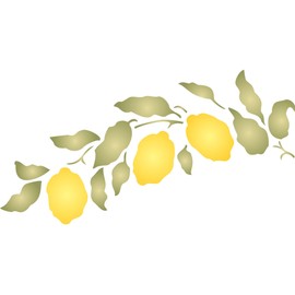 Lemon Branch Stencil 32x16.5cm Reusable Fruit Vegetable Kitchen Wall Stencil