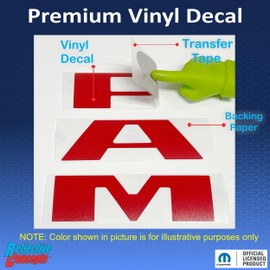 Reflective Concepts RAM Grille Emblem Overlay Decal 2019-2024 Ram 1500, NOT for Classic or TRX (Color: Hot Pink)