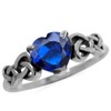 Silvershake 7MM Created Heart Shape Blue Sapphire 925 Sterling Silver