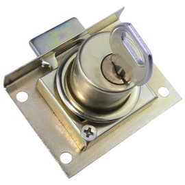 AERZETIX - C53939-2 x Lock with two keys for letterbox door - Gold colour - Metal