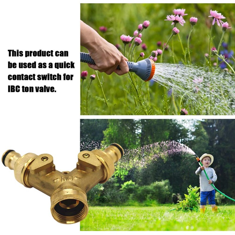 Y Distributor 3/4 Inch Brass Water Distributor, 2-Way Water Connection