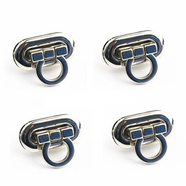 Twist Twist Lock Bag Closure, 4 Pieces Metal Bag Closure, Thumb Twist Closure for DIY Shoulder Bag Making Supplies - Silver