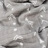 Organic Cotton Muslin Baby Blanket, Arrows and Crocodile Print, Black