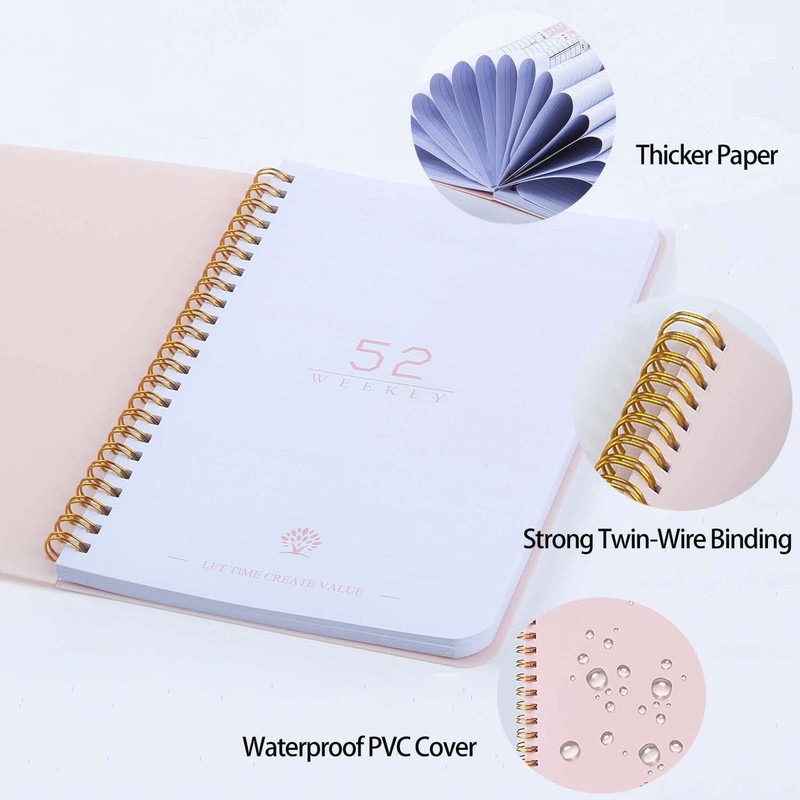 Moseem Weekly Planner Notebook, Undated A5 Planner Notebook Daily Planner