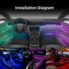 Wireless APP Control Car-Ambient-Lighting-Kit,256 RGB Colors DIY Modes Acrylic Interior