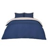 Brentfords Bedding Double Bed Set, Reversible Navy/Grey Luxury Hotel Quality