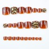 24 Pcs Amber Toenail Nail Tips 3D Decoration Glitter Nails