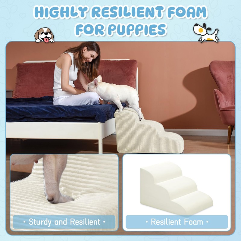 Yiruka Small Dog & Cat Steps - 3-Step Non-Slip Pet