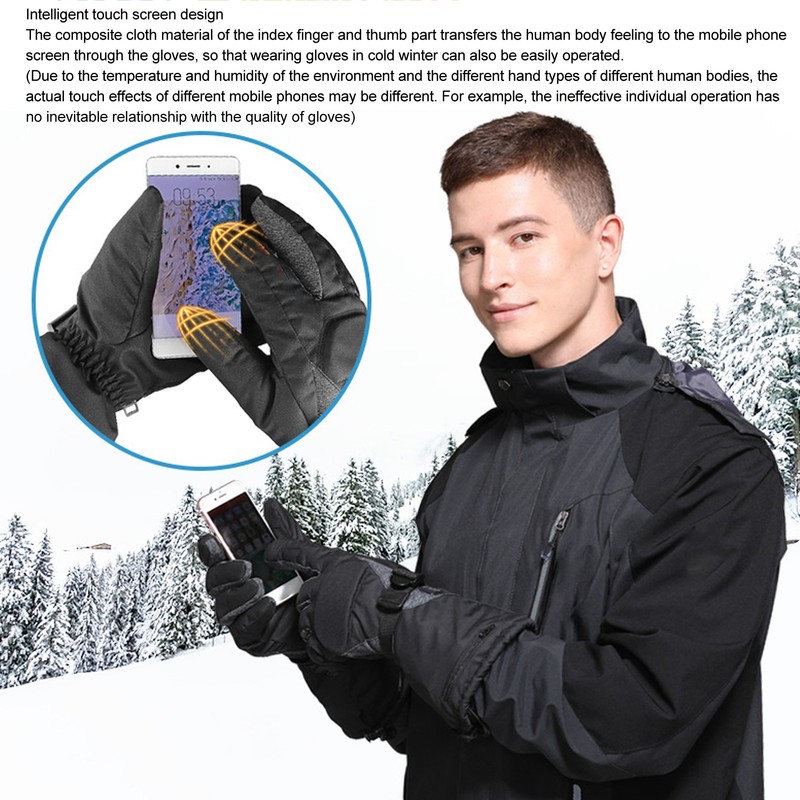 One Pair Heated Gloves Unisex Black XL 3 Gears Temperature