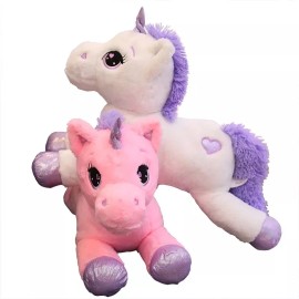 Jextech Peluche Unicornio Rosa Morado 110 Cm Jumbo Gigante Grande