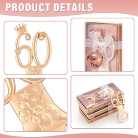 Orlabno 12 Packs 60th Bottle Opener, Gifts for 60th Birthday Party Favors, 60th Wedding Anniversary Party Return, Gifts or Souvenirs for Guests, Theme Party Decorations