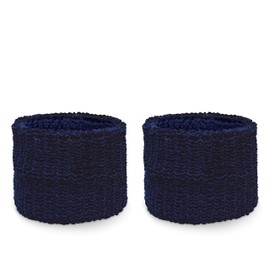 Couver Unisex Youth Kids Affordable Cotton Terry Wrist sweatbands for Event use (1 Pair), Navy
