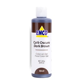 ENCO Food Coloring Gel Dark Brown 8.8 oz (250g) Concentrated, Vegan
