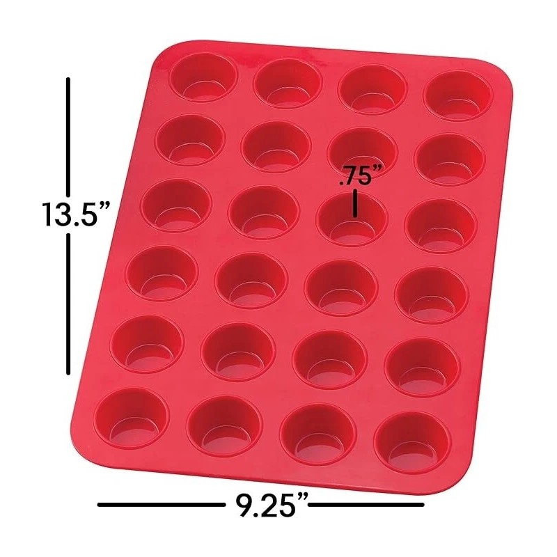 Mrs. Anderson's Baking Silicone 24 Cup Mini Muffin Pan Non