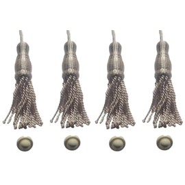 4-Pack Roller Window Shade Hourglass Ivory Tassels with Higbee Screw Buttons