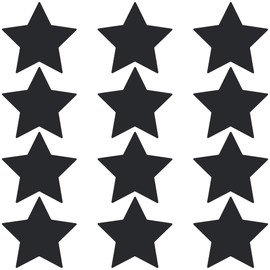 LiteMark Removable Matte Finish Black 4 Inch Star Decal Stickers, for Floors, Ceilings, Walls, Laptops, and Smooth Surfaces, (Pack of 12 Stars)