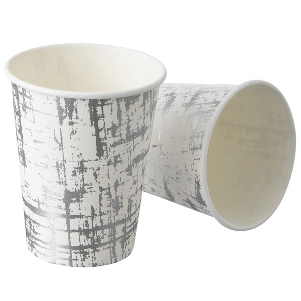 SILVER SPOONS (18 Pack 9 Oz.) Elegant Disposable Coffee Cups