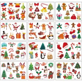 SG Type 크리스마스 컬러 타투스티커 12종 1세트 페이스페인팅 [SD타입 12종 1세트] Christmas Color Tattoo Stickers 12 Types 1 Set Face Painting [SD Type 12 Types 1 Set]