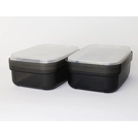 TUPPERWARE Swing Box Black 2 x 350 ml Storage Jars Swing Lid + Ballpoint Pen Metallic