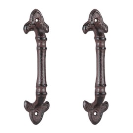 Relaxdays Set of 2 Vintage Door Handles Antique Cupboard Drawer Sliding Door Handles Cast Iron 20cm Brown