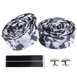 Mantain Bike Handlebar Tape EVA Foam Road Bicycle Handlebar Tape Cycling Handle Wraps Black White Camouflage Series for Road Bike 2 Rolls
