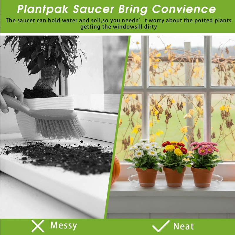 Juexica 4 Pcs 17.7 x 6.1 Inch Plant Tray Plastic