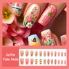 MISUD Coffin Press on Nails Medium Fake Nails Glossy Glue