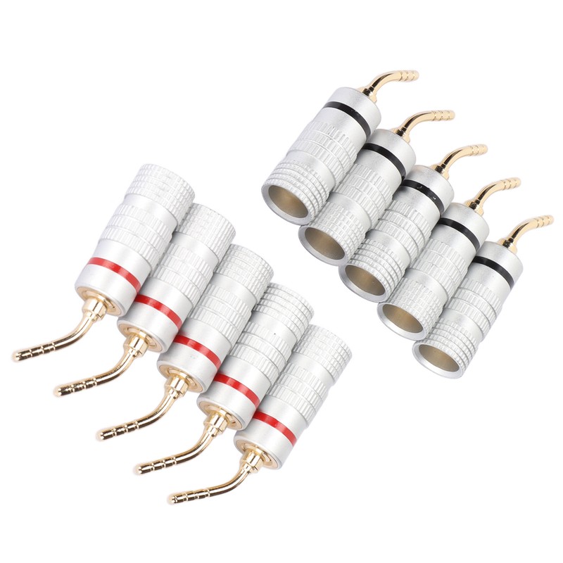 10pcs Banana Plug Needle Type Professional 24K Gold Plated Speaker