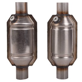 TOPAZ 2PCS 2.25" Universal High Flow Performance Stainless Catalytic Converter 53005 (EPA Compliant) Compatible with Ram 1500 2002-2012 Durango 2004-2009 Aspen 2007-2009 Direct-Fit