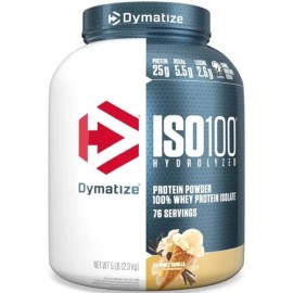 Iso 100 Dymatize, aislado de suero hidrolizado, 2,3 kg, sabor vainilla