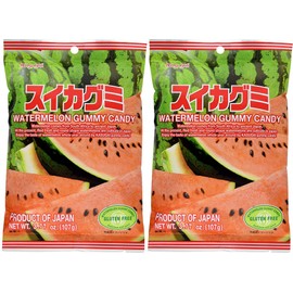 Kasugai Watermelon Gummy Candy 3.77oz (2 Pack)