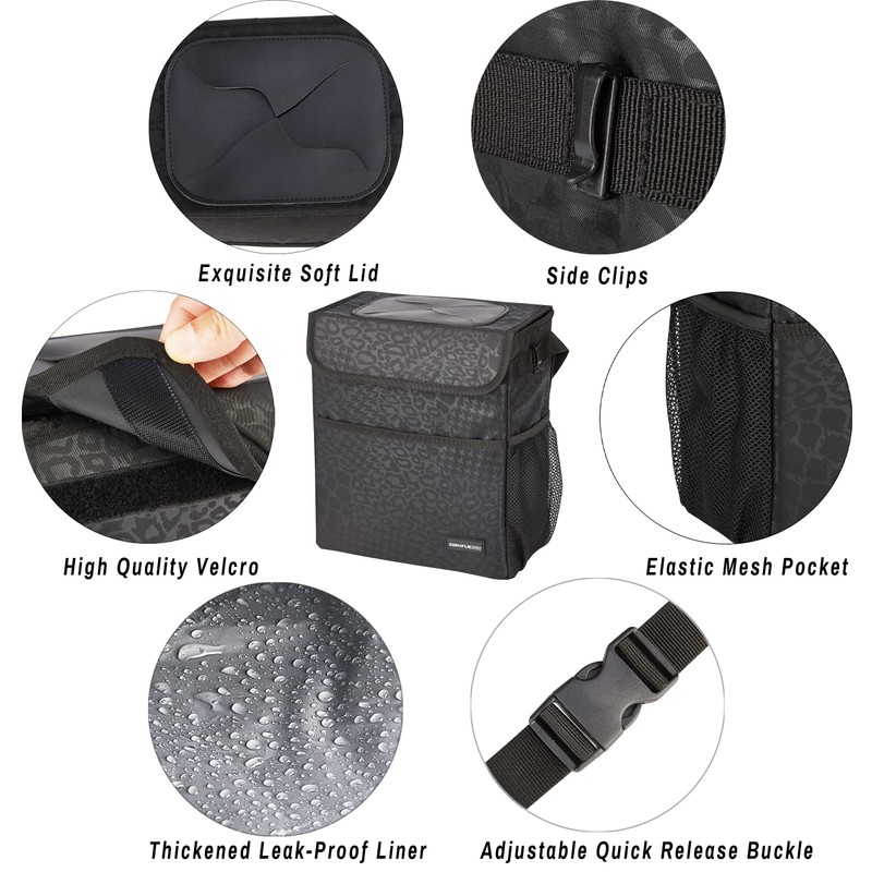 SIBOFUEGO Cute Car Trash Can with Lid – Multipurpose Collapsible