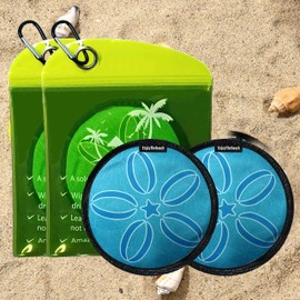 Chzisuyy Sand Remover Pouch for Beach & Travel – 2 Pack Talc-Free, Hypoallergenic & Waterless Bags – Reusable Eco-Friendly Beach Essentials for Sensitive Skin, Family Vacations (2, Sea Blue)