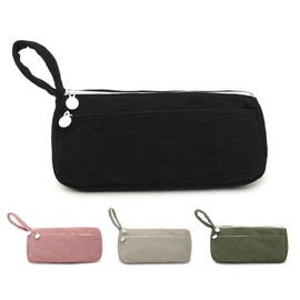 Large Pencil Case for Kids, Cute Pencil Case for Girls Boys, School Supplies Pen Pencil Organizer, Aesthetic Stationary Pencil Bag Pouch for School Teen, Makeup Storage for Travel, Office (Black)