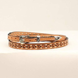 M&F Western Products MF Brown Tooled Band with Laced Edge Hat Band