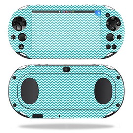 MightySkins Skin Compatible with Sony PS Vita (Wi-Fi 2nd Gen) wrap Cover Sticker Skins Turquoise Chevron