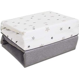 Cuddles Collection Magical Stars Crib Fitted Sheets (White)