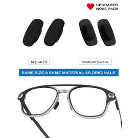 2 Pairs Replacement Nose Pads Nose Piece for Costa South Point/Flagler/Ponce/Fernandina/Shipmaster/Wader/Peli; for Oakley Cartridge/Spindle/Latch Key/Diecutter/Latch Alpha/Lugplate Glasses, Black