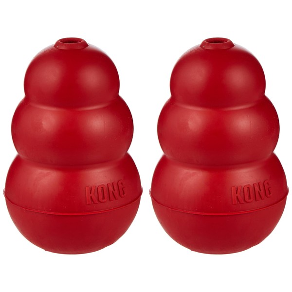 (Kong) Classic Dog Treat Toy Medium Red (Pack of 2)