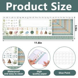 codree 30 Pcs Eucalyptus Desk Name Tags for Classroom, Waterproof Manuscript Student Desk Name Plates, Greenery Classroom Nameplates with Alphabet Multiplication Chart Fractions for 3Rd to 4Th Grade