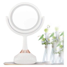 Eliveshown Bathroom Vanity Mirror Lighted Mirror 1X / 5X Magnification LED Makeup Mirror, Desk Lamp Battery for Makeup or USB