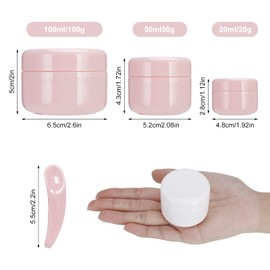 Heyu-Lotus Travel Pots for Toiletries,10 Pcs Travel Pots Cosmetic Sample Jars 20ml/50ml/100ml Sample Pots with Spatulas Tool for Cream,Make-up Sample Glitter Nail Art Storage (Multi)