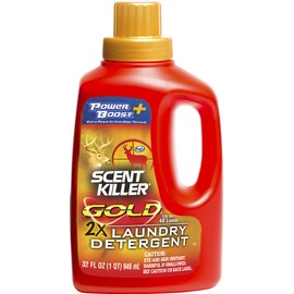Scent Killer Gold Scent Free Laundry Detergent for Hunting Gear with Power Boost Plus Odor Eliminator, 32 Fluid Ounces