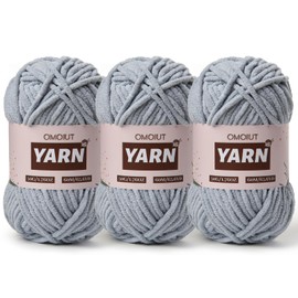 3 Packs Plush Chenille Chunky Crochet Yarn - Baby Yarn for Crocheting Soft - Velvet Yarns Knitting for Blankets Crafts - Fluffy Amigurumi Yarns 150g / 196.8yds (3 Grayish)